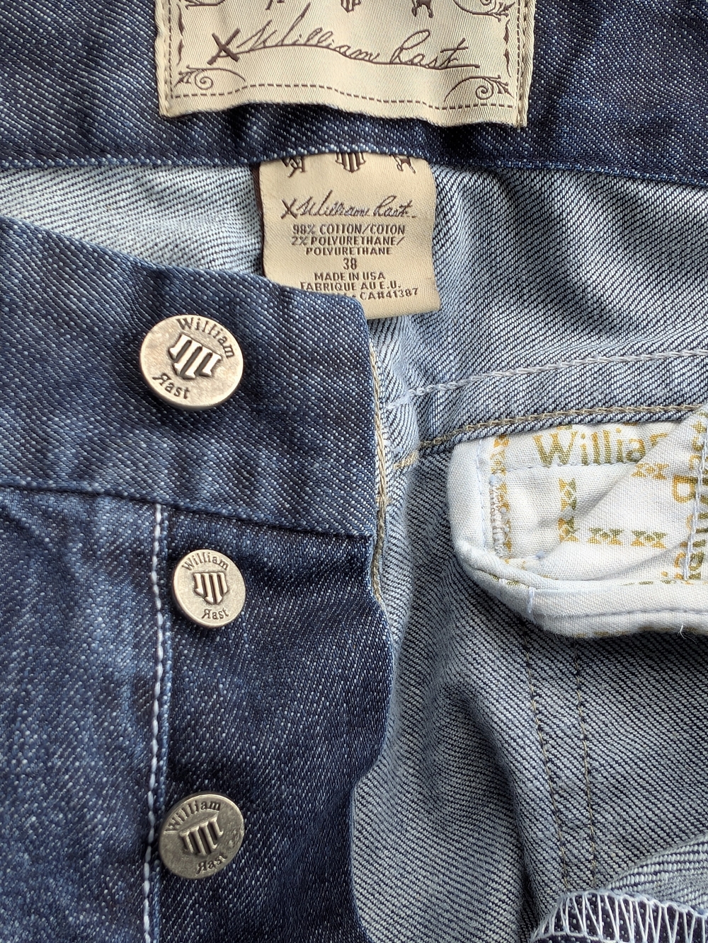 William Rast Men's Blue Jeans Size 40 Denim Designer StyleMen's Blue Denim Jeans - Picture 3 of 6